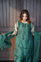 DEEP TEAL 3 PCS - Embroidered