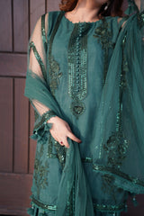 DEEP TEAL 3 PCS - Embroidered