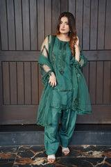 DEEP TEAL 3 PCS - Embroidered