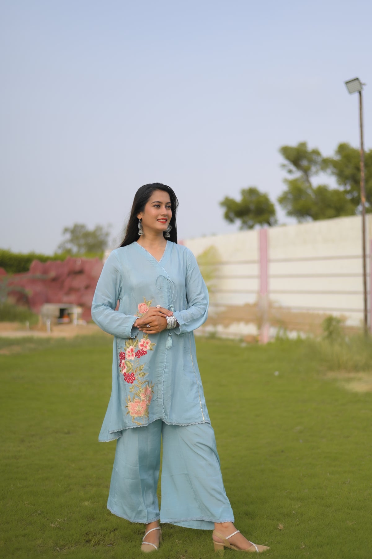 3 Piece Embroidered Silk