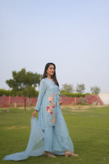 3 Piece Embroidered Silk